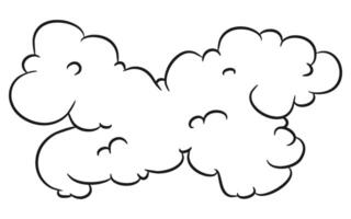 Abstract Unique Clouds Hand Drawing Illustration. Cloud shaped horse. vector