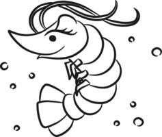Shrimp coloring pages vector