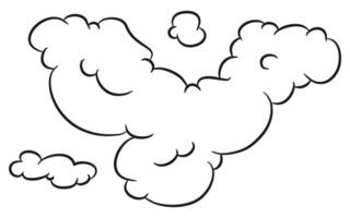 Abstract Unique Clouds Hand Drawing Illustration. Cloud shaped Y letter. vector