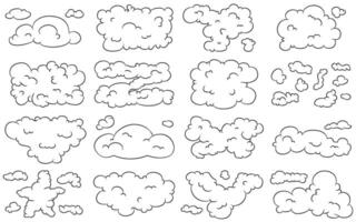 Abstract Unique Clouds Hand Drawing Illustration Collection vector