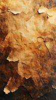 Textured brown paper with creases and tears creates a rustic and vintage backdrop for various creative projects photo