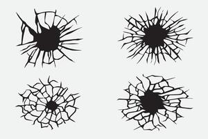 set of glass shatter good for element design, icon, background, sticker, etc vector