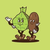 ketupat and dates mascot with color, good for brand mascot, food mascot, element design, printable, etc vector