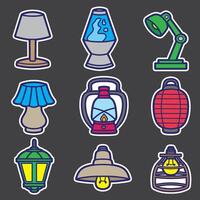 set of lamp good for sticker, element design, badge, printable, etc vector