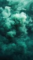Swirling green smoke fills the air creating a mystical atmosphere in an abstract display of texture and movement photo