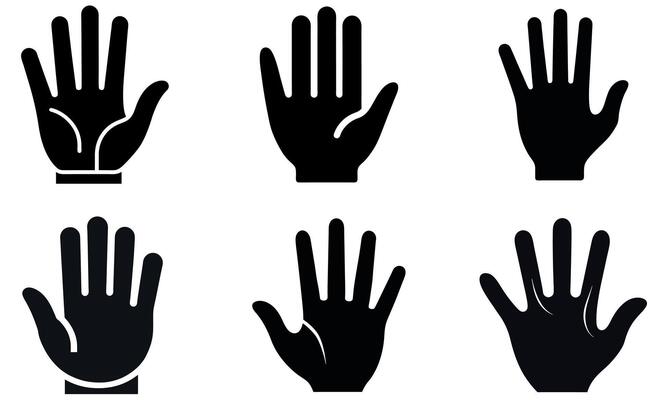 Silhouette Hand Icons design