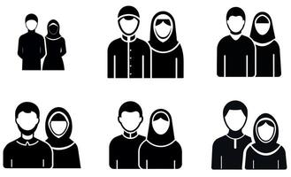Muslim Couple Icons design vector