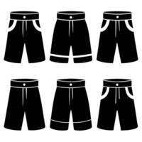 different styles of men shorts icon set vector