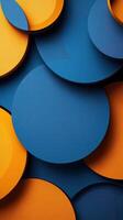 Colorful circular patterns create a striking visual display with shades of blue and orange on a textured background photo