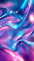 Colorful shimmering fabric displaying vibrant patterns and reflections in soft light captured during a close-up view photo