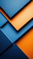 Striking geometric patterns created by overlapping blue and orange panels in a modern design setting photo