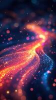 Colorful abstract light trails create a mesmerizing visual display in a dark background photo