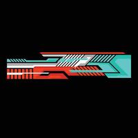 car body wrap decal design with stripe model vector