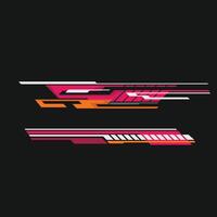 Racing car body wrap decal design with red and white color combination vector