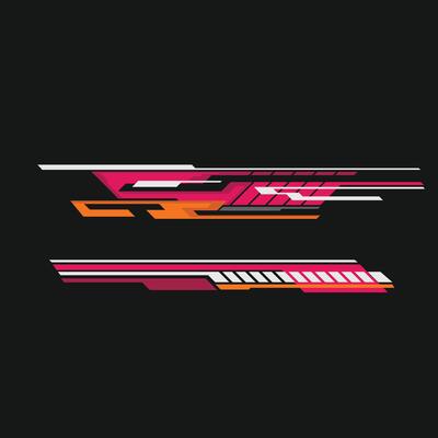 Racing car body wrap decal design with red and white color combination