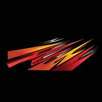 Racing car body wrap decal design with red and orange gradient colors vector