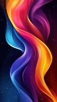 Colorful abstract waves dancing in a cosmic background of deep space hues photo