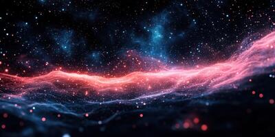 Stunning cosmic view showcasing colorful nebulae and glowing stars in a vast night sky photo