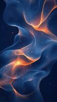 Swirling patterns of blue and orange light create an otherworldly atmosphere in deep space photo