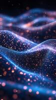 Captivating abstract waves of light and color create a dreamlike atmosphere in a cosmic setting photo