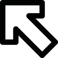 Black Icon of an Upward Left Arrow on a White Background vector