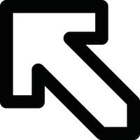 Simple Black Arrow Pointing Upward and Left with Minimal Design vector