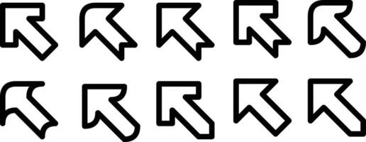 Set of Black Arrow Icons in Various Angles and Styles vector