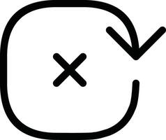 Abstract Symbol Depicting X Mark With Circular Arrow Design vector