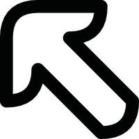 Black Arrow Pointing Upward and Left in Minimalist Style vector