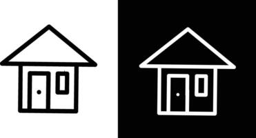 Minimalist Black and White House Icon with Contrasting Background Design vector
