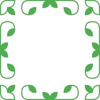 Green Leaf Border with Elegant Design on a White Background vector