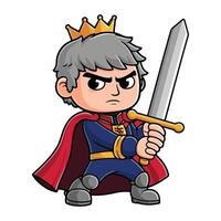 Cute Prince with a Mighty Sword vector