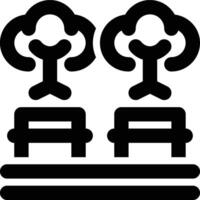 Garden, Park, Trees Outline Icon vector