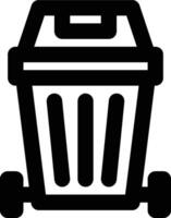 Bin, Trash Can, Waste Outline Icon vector