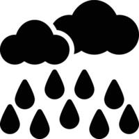 Rain, Rainy, Raining Glyph Solid Icon vector
