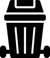 Bin, Trash Can, Waste Glyph Solid Icon vector