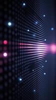 Colorful light patterns create a mesmerizing display on a textured background at a nighttime event photo