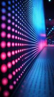 Colorful light patterns illuminate a modern space, showcasing vibrant hues and intricate designs during an evening event photo