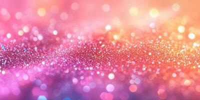 Shimmering sparkle texture with vibrant colors creating an enchanting visual display in a dreamy atmosphere photo