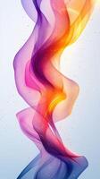 Swirling abstract patterns of colorful smoke gracefully blending together in vibrant hues of purple and orange photo