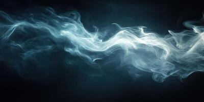 Wisps of ethereal smoke dance in dark surroundings, creating a mysterious atmosphere photo