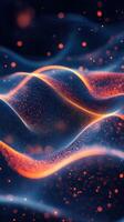 Flowing lines of vibrant light create a mesmerizing abstract pattern in dark space photo