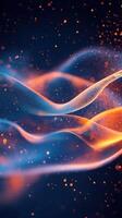 Swirling waves of vibrant colors create an ethereal display of light and motion in a dark background photo