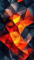 Colorful abstract geometric shapes create a vibrant visual experience with shades of red, orange, and yellow photo