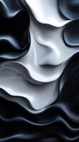 Abstract composition of black and white fluid shapes creating a harmonious artistic design photo