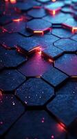 Abstract hexagonal design with glowing lights and glitter showcasing a futuristic environment photo
