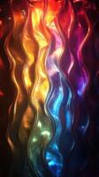Colorful wavy patterns reflecting light in an abstract composition at a creative art space photo