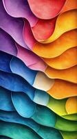 Colorful waves of textured material create a vibrant abstract design with flowing patterns and gradients photo