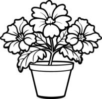 Geranium in a charming garden pot illustration free vector