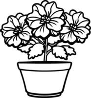 Geranium in a charming garden pot eps vector